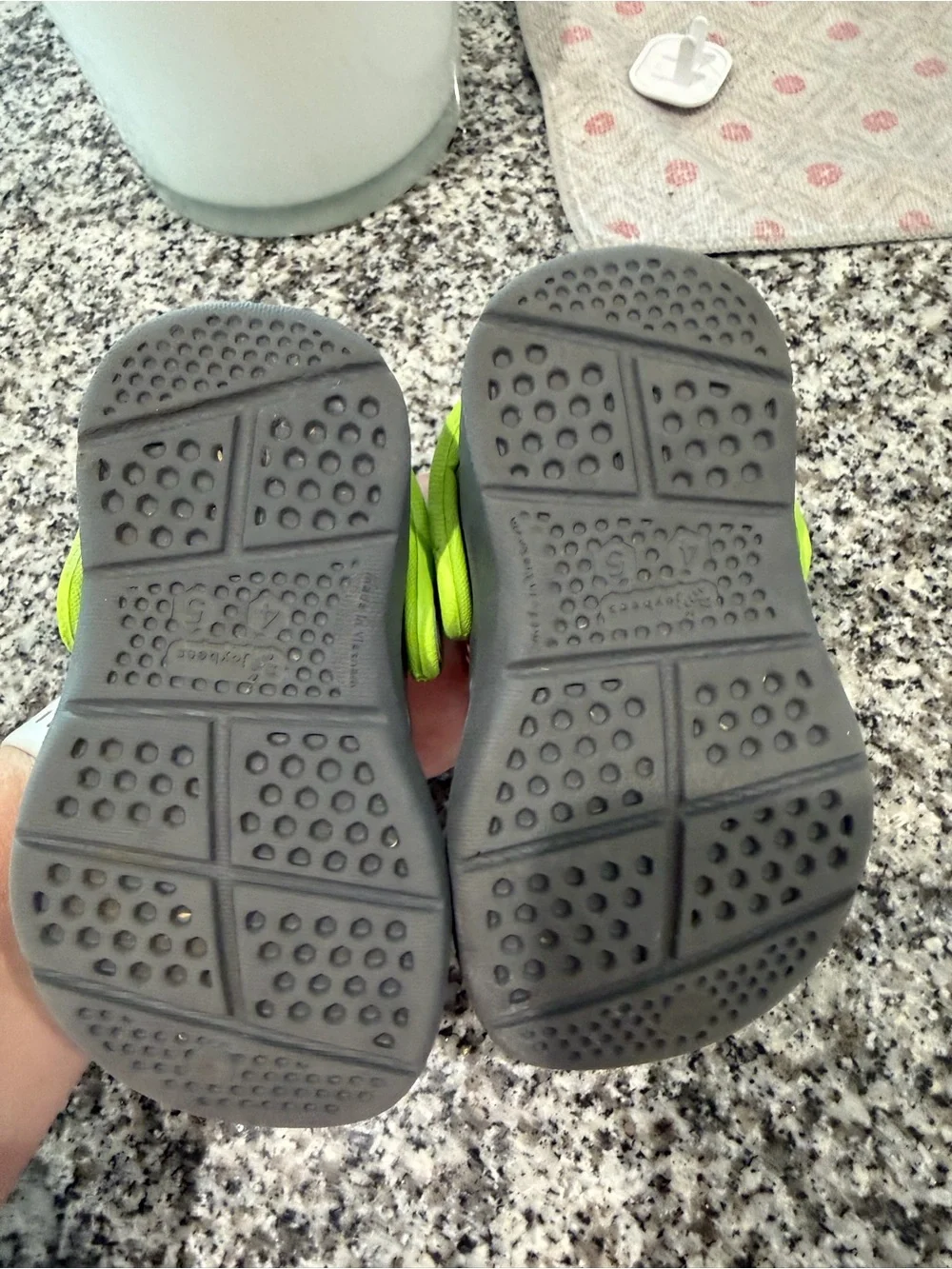 Kids Gray and Neon Green Slip-On Clog